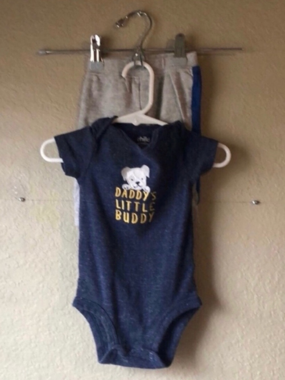 Bundle Set of Gray Sweatpants & Blue Short Sleeve Shirt Baby Boy Size 3-6 Months